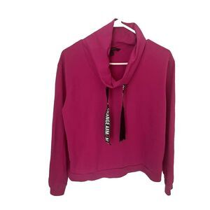 Authentic Women's Armani Exchange A/X Cowl Neck Sweatshirt Pink Small